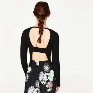 Zara Knit Sexy Open Back Long Sleeved Shirt